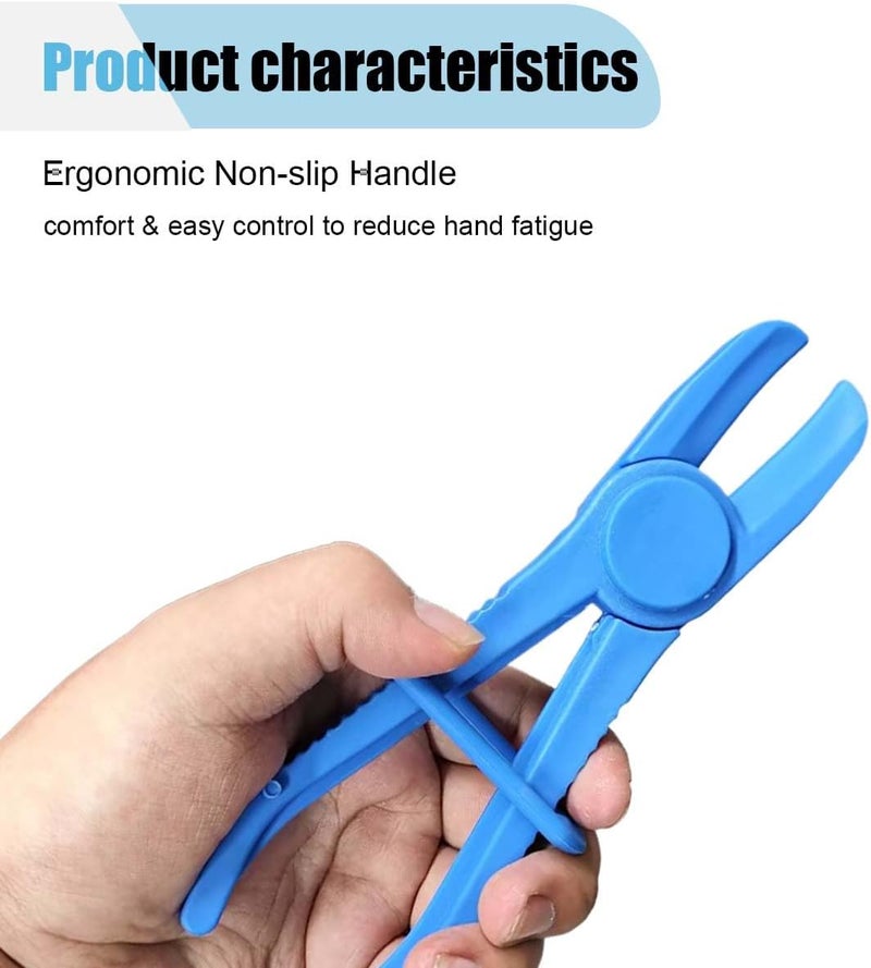 BDZMC 6PCS Hose Clamp Pliers, 3 Size Line Clamp Pliers Set, Plastic Hose Pinch Off Pliers, Hose Clamping Tools for Radiator Hoses, Flexible Hoses Gas Lines Fuel Hoses Coolant Hoses Brake Hoses (Blue) - Image 4
